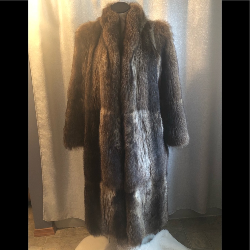 Full length genuine Raccoon fur coat